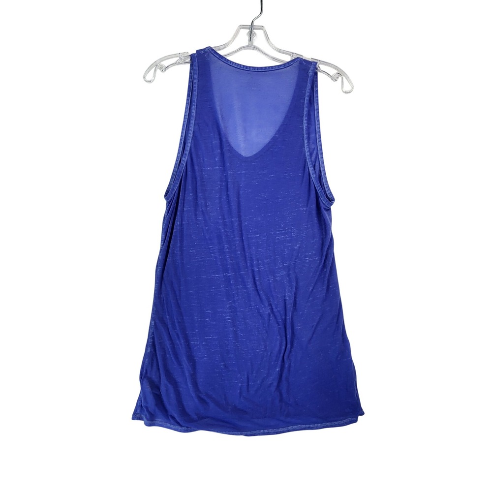 Athleta Small Blue Tank Top Slub Knit V-Neck Sleeveless Athleisure Yoga Active S